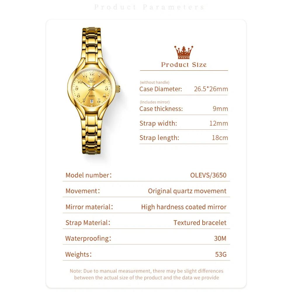 OLEVS Women Watch Luxury Original Brand Waterproof Luminous Quartz Watch Automatic Date Ladies Watches Wristwatch