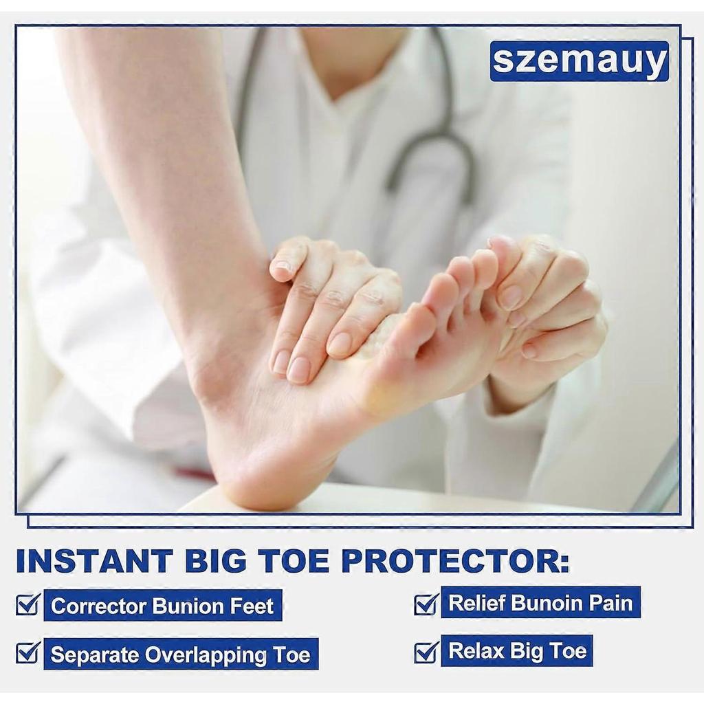 Gel Toe Spacers, Bunion Corrector with Loops(6PC), Portable Toe Separators for Women and Men for Bunion, Overlap Toe, Hammer Toe, Big Toe Alignment
