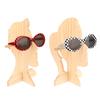 Sunglasses Shelf Display Stand Counter Glasses Storage Shelf Wooden Boys And Girls Head Mold Desktop Glasses Holder