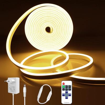 Dimmbares Neon-LED-Streifenlicht, 1–5 m, DC12 V, wasserdicht, flexibel, LED-Neonlicht für Innen- und Außendekoration, RF-Fernbedienung, Küchenlampe