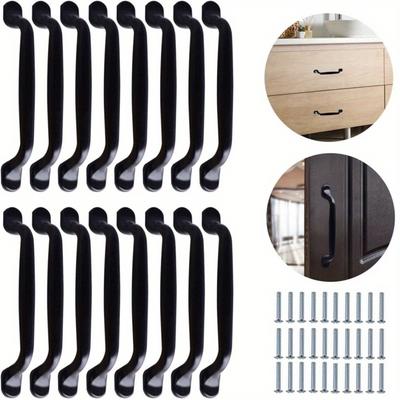 4/8/16Pcs Cabinet Handles with Screws, 128mm Black Pull Handles for Cupboards, Handle for Bedroom Furniture Door Drawer