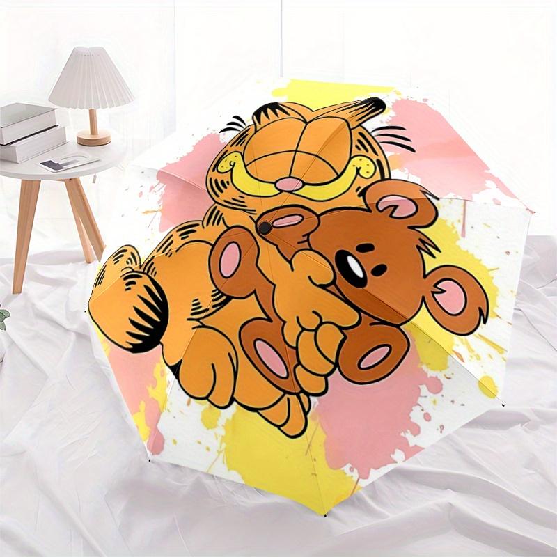 1pc Garfield s Hug Automatic Folding Umbrella - 3 Folding Design, Vivid Cartoon Pattern, Suitable for Outdoor Activities, A Gift for Fans In All Seaso