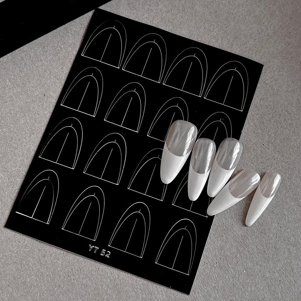 V-Shaped Moon Smile Line French Nail Art Stickers for Nail Polish Gel