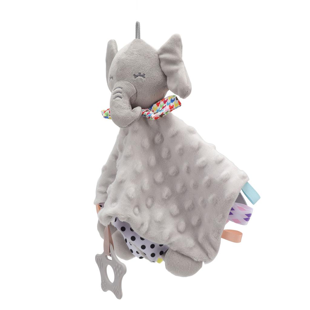 Baby-Schmusedecke, leuchtende Farben, Plüsch, bequeme Baby-Kuscheldecke, süße Tierpuppe, Grau