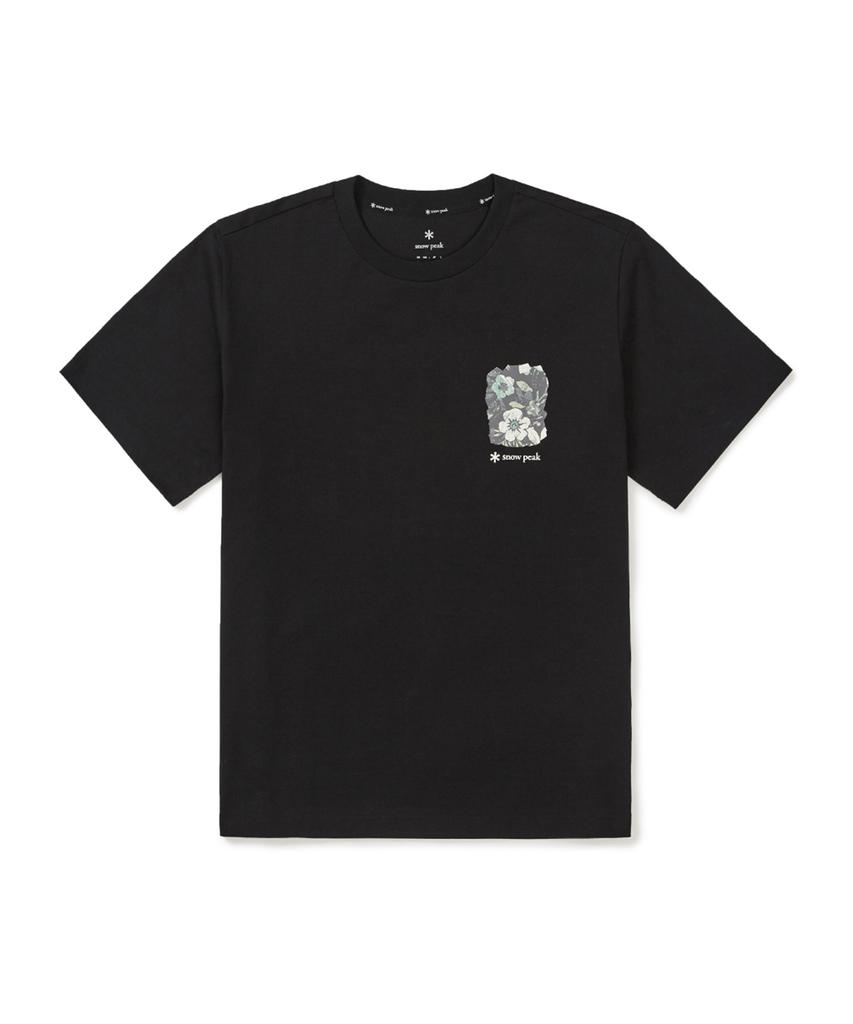 SNOWPEAK APPAREL Cotton Tropical Short Sleeve T-Shirt (S25Mufts62) Black