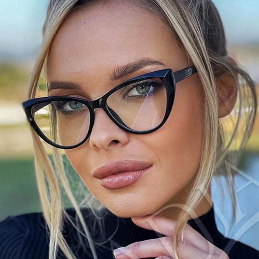 Cat's Eye Large Frame Decorative Glasses Frame Women's Computer Glasses