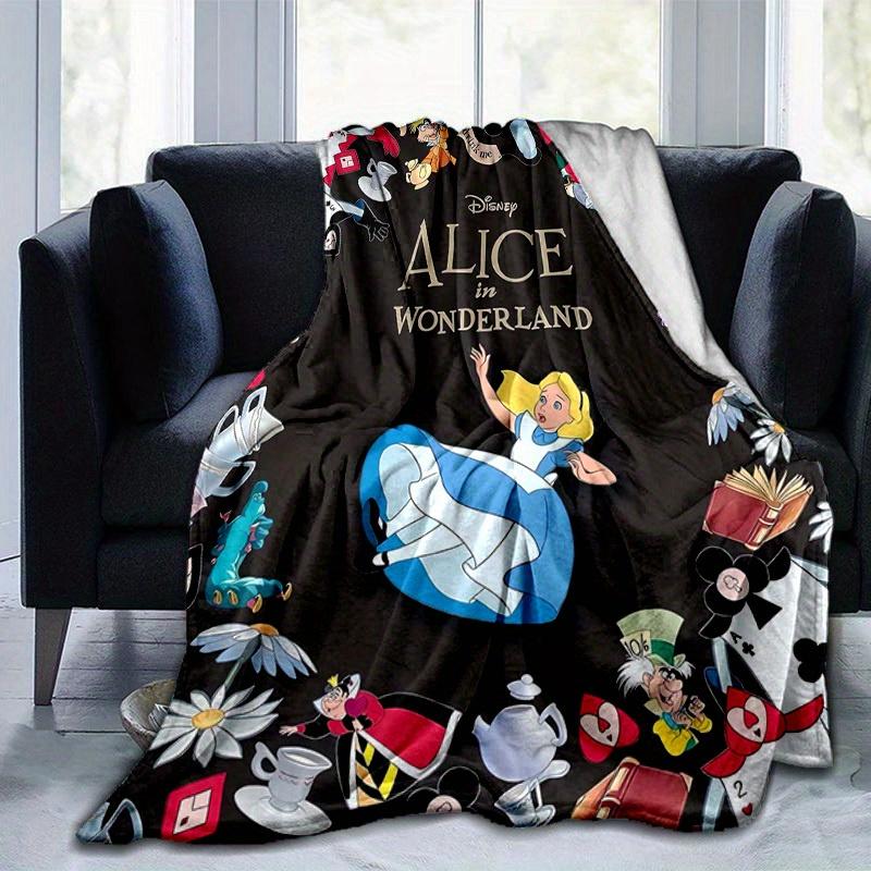 1 Stück, Disney's Alice im Wunderland Heimdekor Decke, Flanell Überwurf, Wohnzimmer, Schlafzimmer oder Outdoor-Abenteuer. Perfekt als Sofadecke
