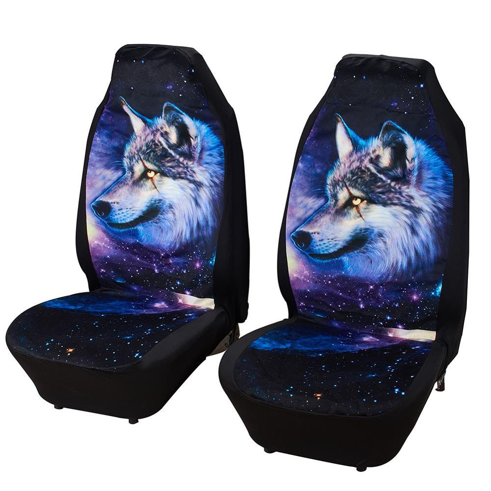 2pcs Universal Car Front Seat Cover Interior Washable Seat Case Polyester Driver Seat Protector Covers Anti-dirty Seats