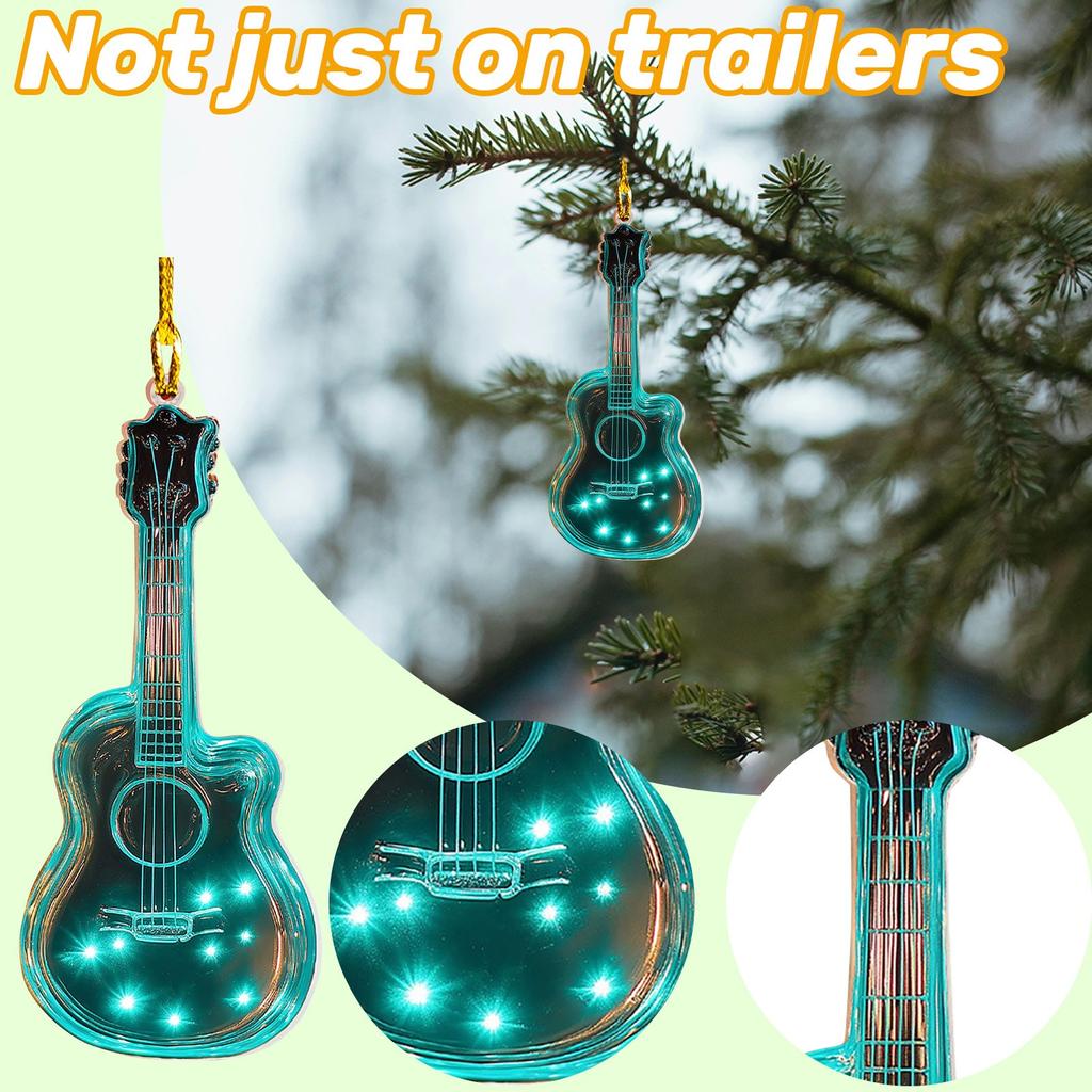 Guitar Ornament, Handmade 2D Acrylic Guitar Decoration, Holiday Gift For Music Enthusiasts