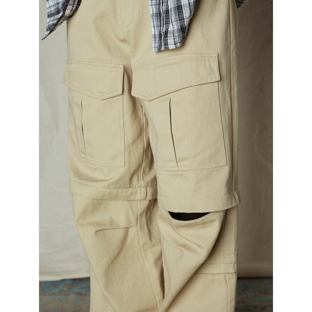 Saendeusaundeu Twoway Utility Cargo Pants Beige