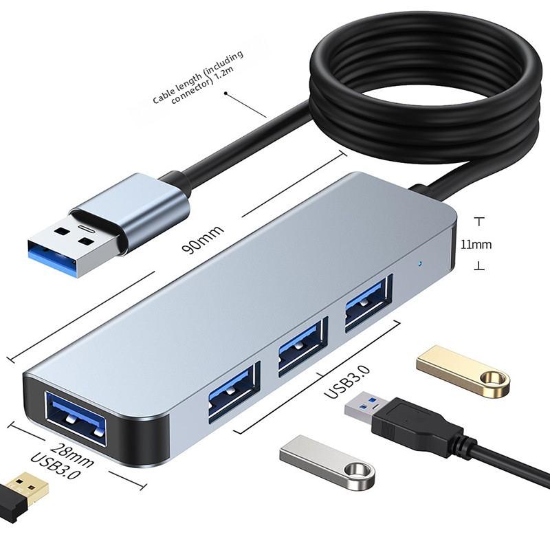 Adaptor Hub USB 3.0 la Tip C pentru Laptop MacBook Extinde 4 Porturi Transfer de Date de Mare Viteză Splitter