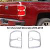 2PCS Chrome Tail Light Lamp Cover Taillight Decor For Chevy Silverado 1500 2014+