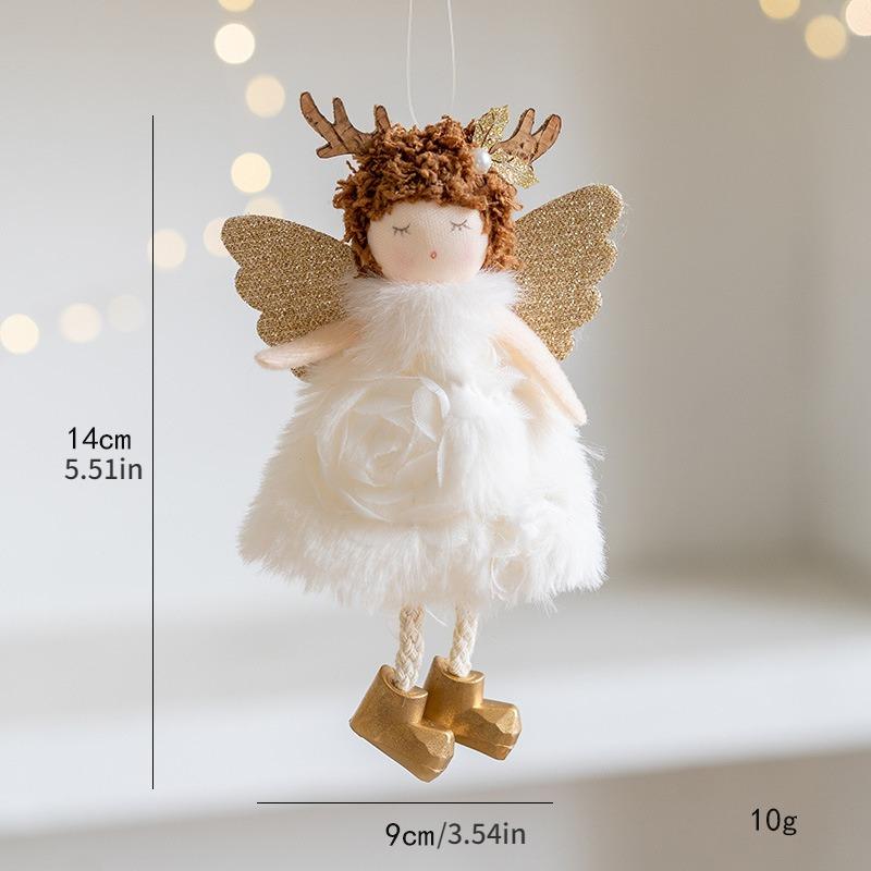 New Christmas Plush Angel Doll Pendant Ornaments Xmas Tree Hanging Decorations For Home Festive Party Decor 2025 New Year Gifts