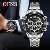 OFNS Men's Fashion Business Quartz Watch: Six-Hand, Waterproof, Luminous, with Calendar
