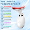 7 Color Neck Face Massager Tool, Facial Massager with Vibration Tech, Rechargeable Face Culpting Wand for Skin Care (White)