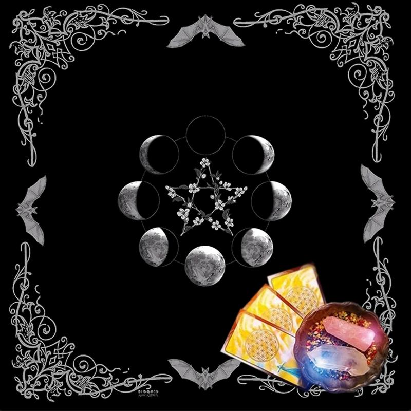 Moonphase Star Pattern Astrology Tablecloth Tarot Divinations Tablecloth Altars Cloth Divinations Board Game Accessory
