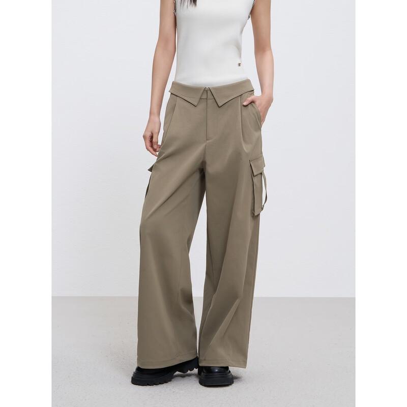 Peacebird Women's High-Waist Cargo Parachute Pants