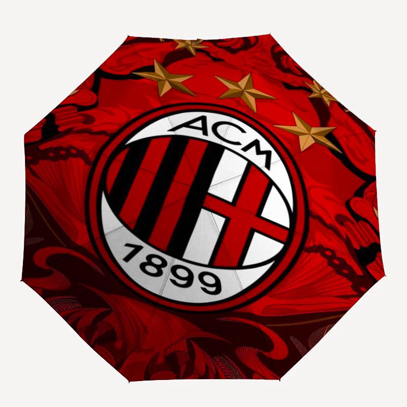 AC Milan Theme Automatic Umbrella, Lightweight & Portable, 8 Rib, Perfect for Outdoor Travel, Birthdays, Christmas, Gifts.