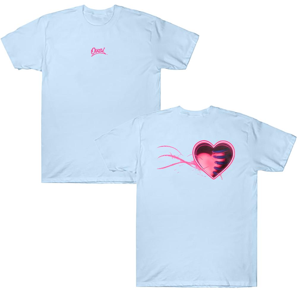 Omar Courtz Pink Heart Motion Tee High Quality Cotton Anime T-shirt Oversize Streetwear Round Neck Short Sleeve Unisex Casual T-shirts summer Clothes