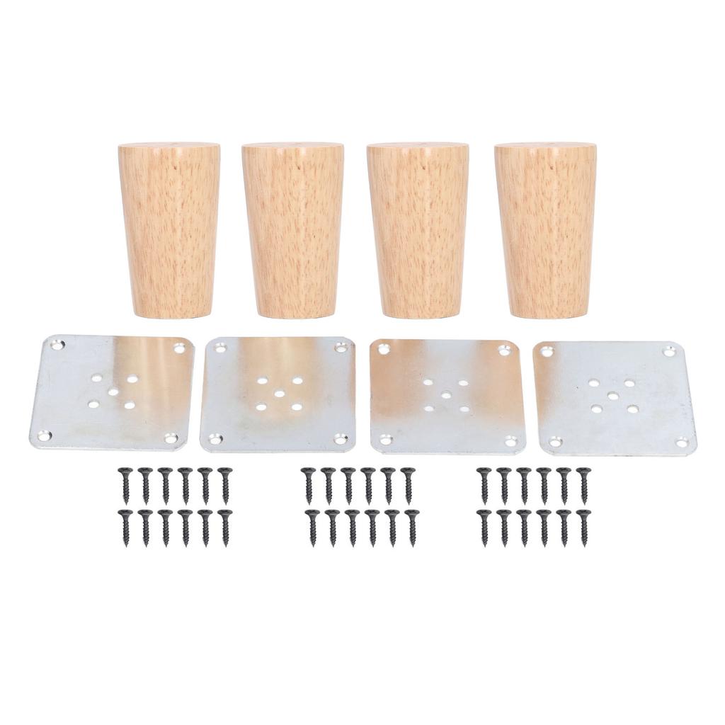 Furniture Legs Round Solid Wood Couch Sofa Table Legs Replacement for Armchair Cabinet Chair