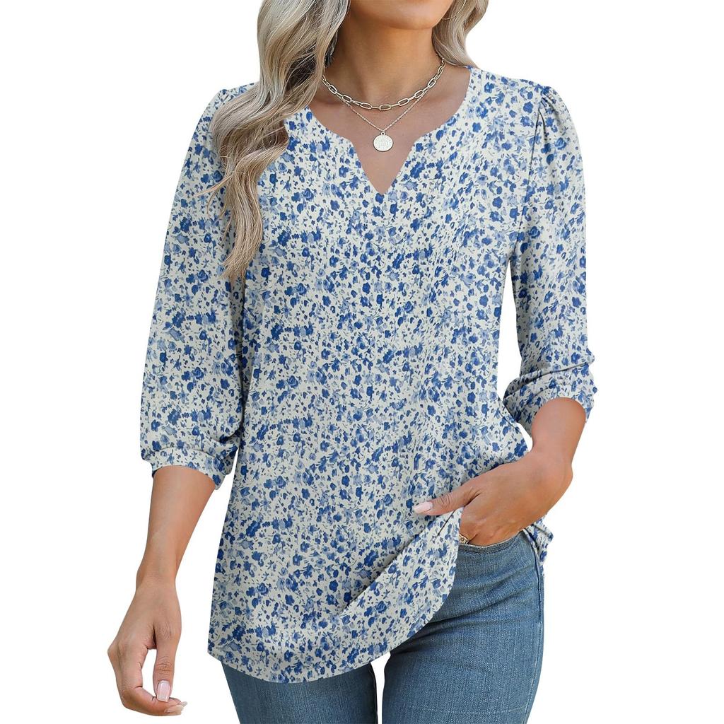 Women's 3/4 Sleeve Shirts Graphic Tees Shirts Casual Basic Tops Pullovers