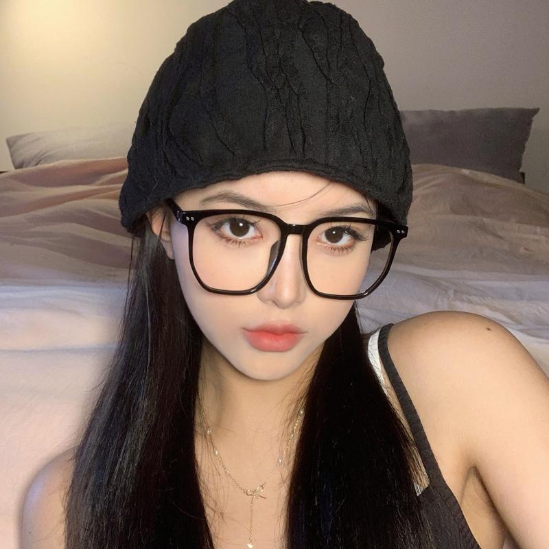 No makeup artifact glasses female tide black frame advanced myopia can be matched with degree large frame big face thin glasses frame