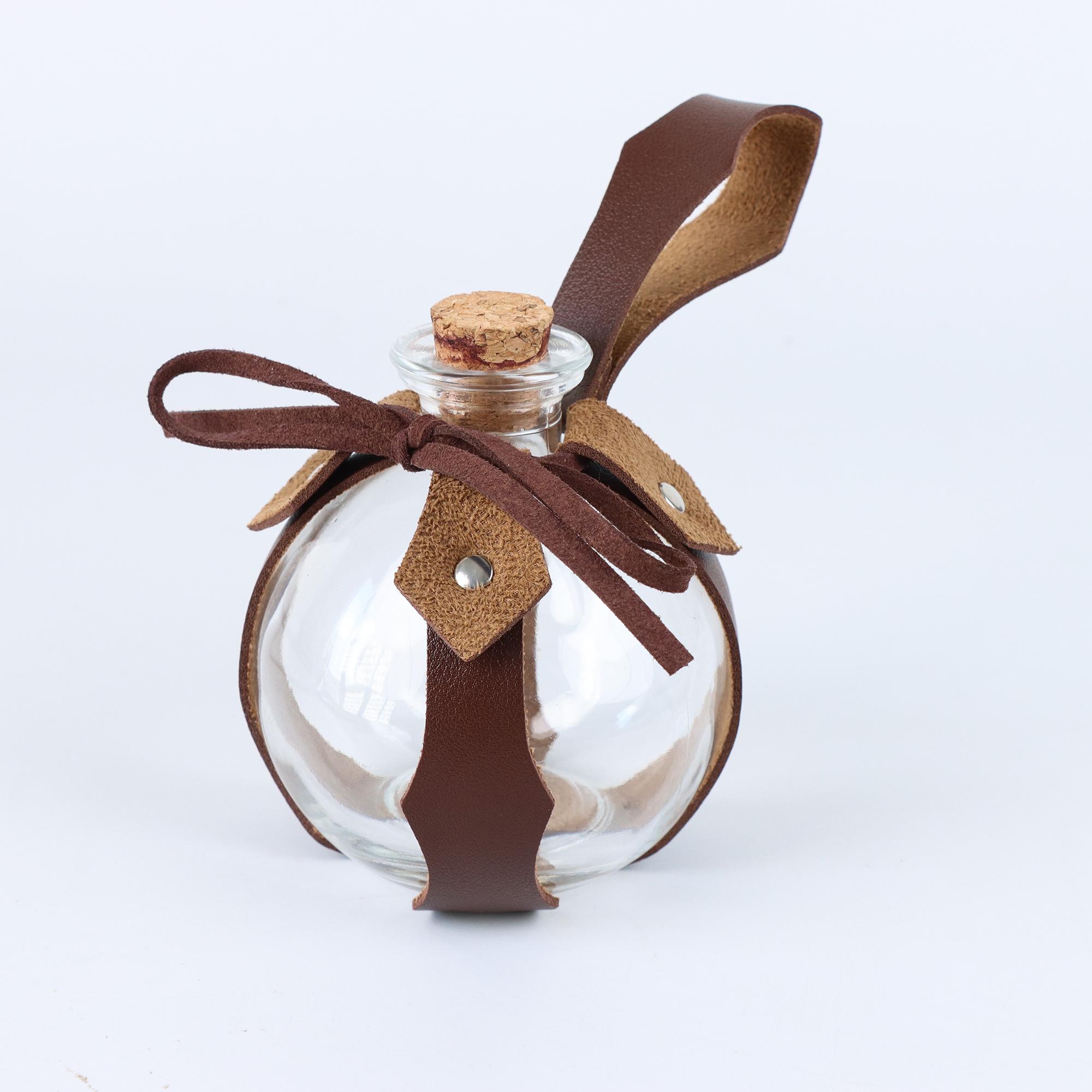 Prop Steam Magic Potion Water Bottle Leather Cover Cosplay Prop Dress up Wishing Bottle Cover Glass Bottle Cover