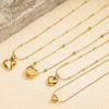 French Heart Stainless Steel Pendant Necklace - Simple & Polished Clavicle Chain