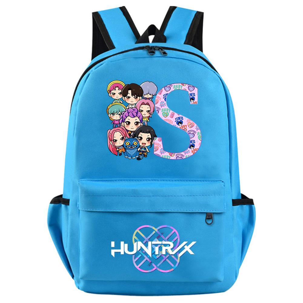 26 English Letter Kpop Demon Hunters Printed Backpack for Teenager Student Girl Boy Bookbag Schoolbag Women Large Capacity Travel Bag Kid Gift Rucksak