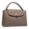 Bally Lock Me Gold Hardware Adjustable Detachable Shoulder Strap Pebbled Calfskin Crossbody Handbag Small Women Handbags Brown 6308614