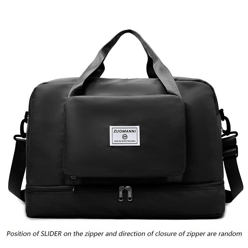 Large Capacity Foldable Travel Duffel Bag with Shoe Compartment, Sports Gym Tote Bag, Weekender Overnight Duffle Bag, Ideal for Travel, Vacation, Gym