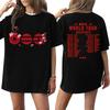 Unisex Adult and Kids Casual Letter Print Short Sleeve T-Shirt for Everyday Wear