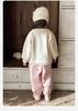 Korean Girls' Spring 2026 Cartoon Hoodie & Pants Two-Piece Set