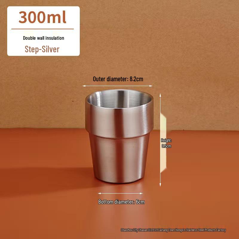 Korean Style Double Layer Insulated 304 Stainless Steel Cup for Water, Tea, Coffee, Beer, and Cold Drinks
