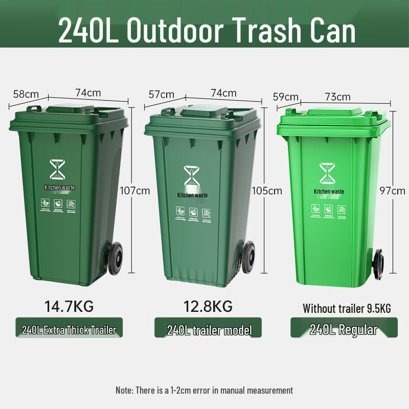 Supercloud 240L Outdoor Heavy-Duty Plastic Recycling Bin