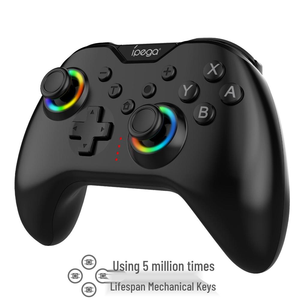 NS/NS2 Wireless Game Controller with Neon RGB Lighting, Rapid Fire, Vibration, Six-Axis, and Original Button Compatibility