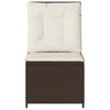 Folding Garden Armchair With Cushions, Brown, Poly Rattan