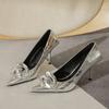 Luxury Women 8 .5cm Stiletto High Heels Pumps Scarpins Designer Sparkly Tacones Gold Silver Heels Bridal Party Wedding Shoes