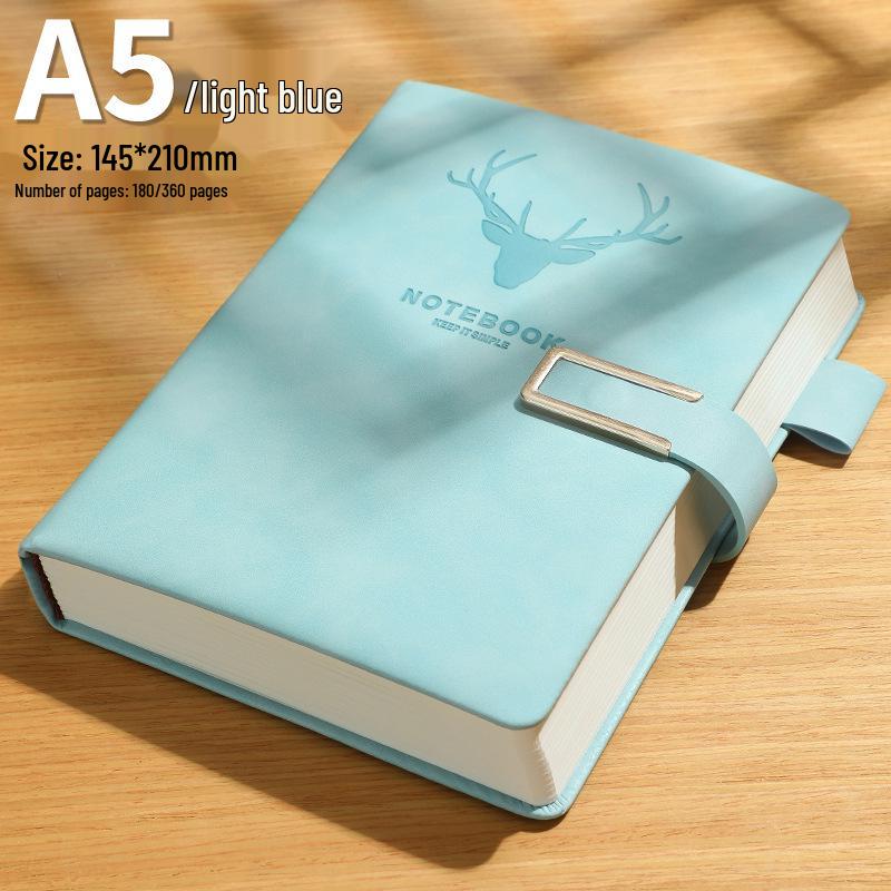 A5 Thickened Buckle Notebook: Simple Student Diary & Business Meeting Record 