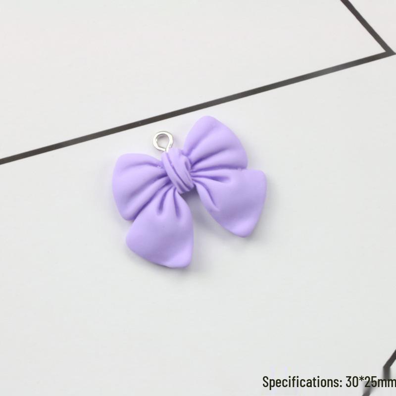 Imitation Fabric Bow Resin Pendant Earrings - DIY Jewelry Accessories