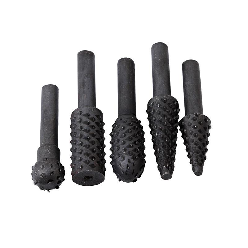 5 bucăți/set set de freze rotative din oțel argintiu cu tijă pentru lemn