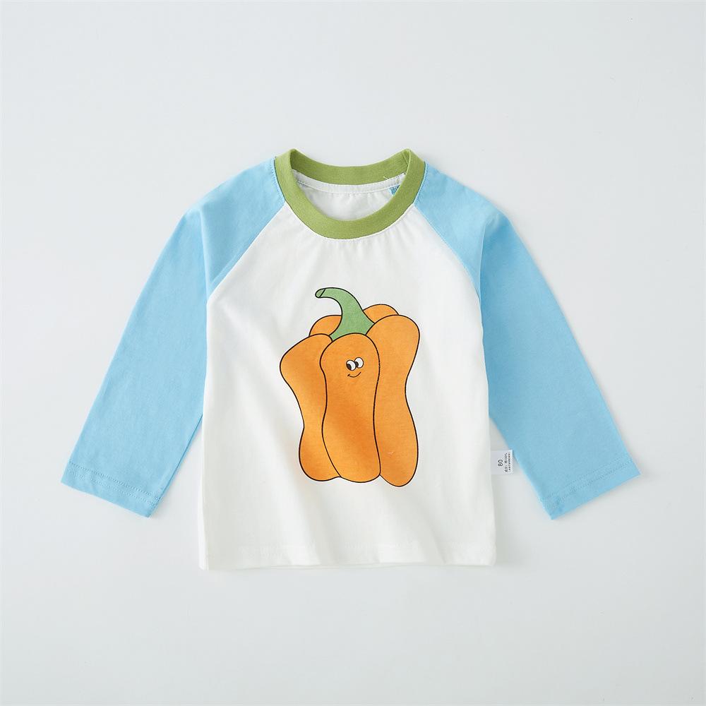 

Детская рубашка с длинными рукавами и милым принтом сладкого перца, футболка, детская футболка для детей старше 3 лет