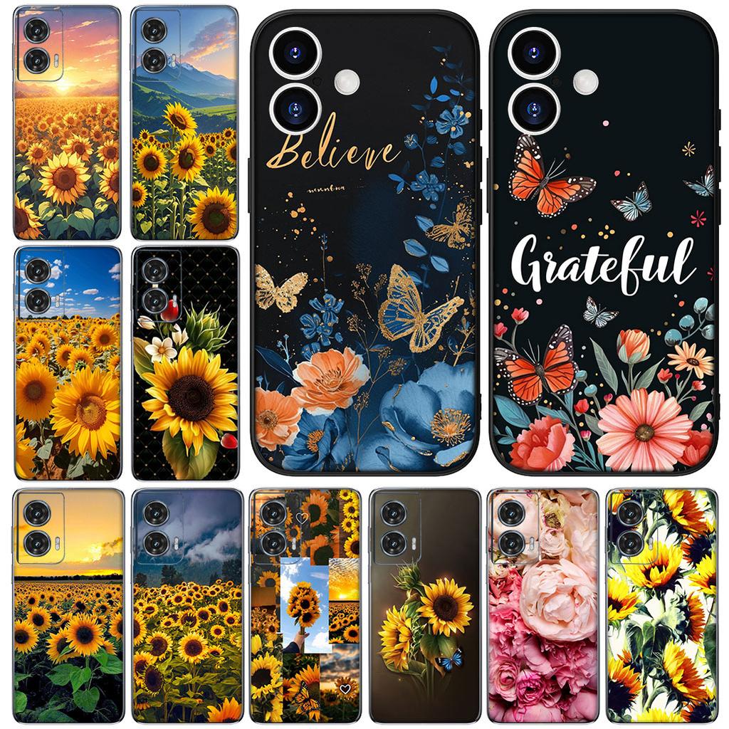 Sunflower Flower Peony for Samsung Galaxy Note 20 Ultra 10 8 9 S10 Plus Lite S8 A70 A24 A25 S10E A21S A37 A57 A51 A7 Phone Case