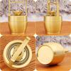 Large Polished Brass Bucket Ornament – Creative Desktop Treasure Character Decoration
