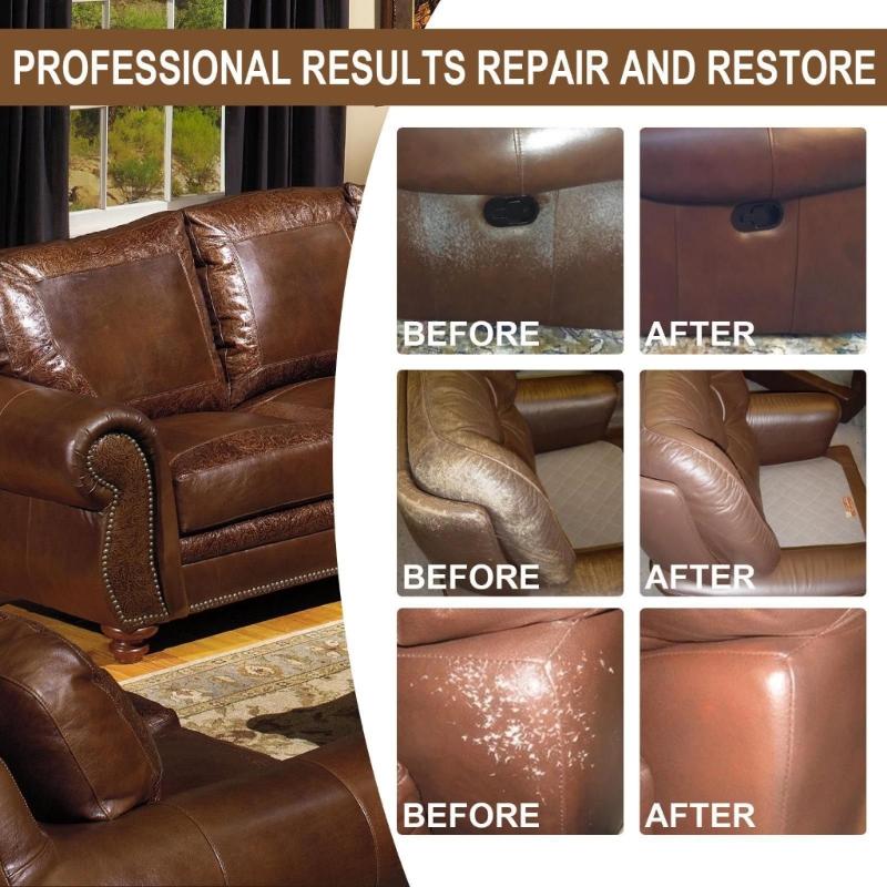 Advanced Leather Color Restorer Cream Set With Conditioning Repair For Car Interior Surfaces Sofa, Jacket