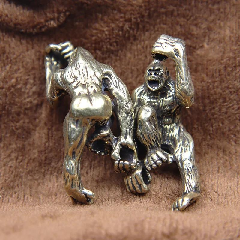 Animal Gorilla Brass Knife Beads Orangutan Paracord Bracelet Umbrella Rope Outdoor Survival Tool DIY Lanyard Pendant Accessories