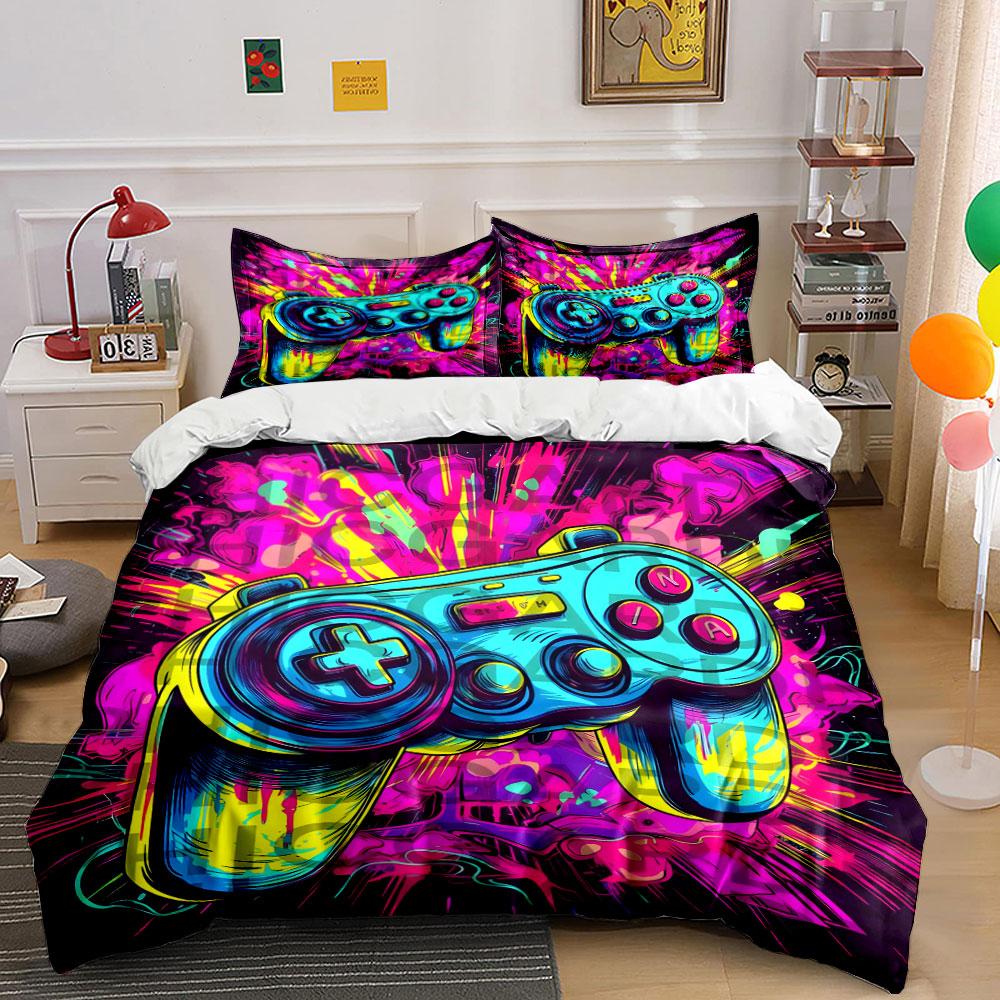 "Retro Game Controller Bedding" Bedding Duvet Cover Set Duvet Cover Pillowcases (1 * Duvet Cover 2 * Pillowcases, Without Duvet Insert)