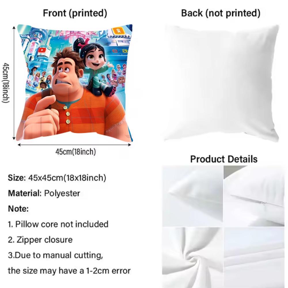 Povlak na polštář Wreck-It Ralph 2 v 1 Oboustranný plyšový povlak na polštář | Auto/Sofa/Postel | Perfektní dárek