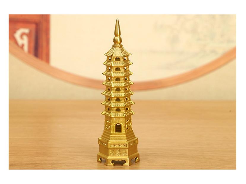 Miedziana ozdoba Pagody Wenchang: Duży, 7-13 warstwowy chiński buddyjski wystrój do domu i świątyni