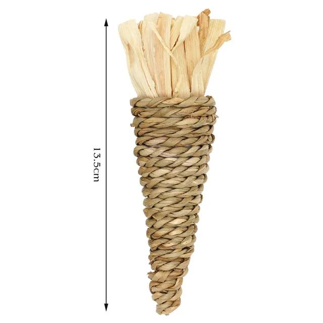 Rabbit Chew Toy Organic Natural Apple Wood Grass Pet Bunny Rabbit Toys For Chinchilla Guinea Pigs Hamster Utensils Accessories